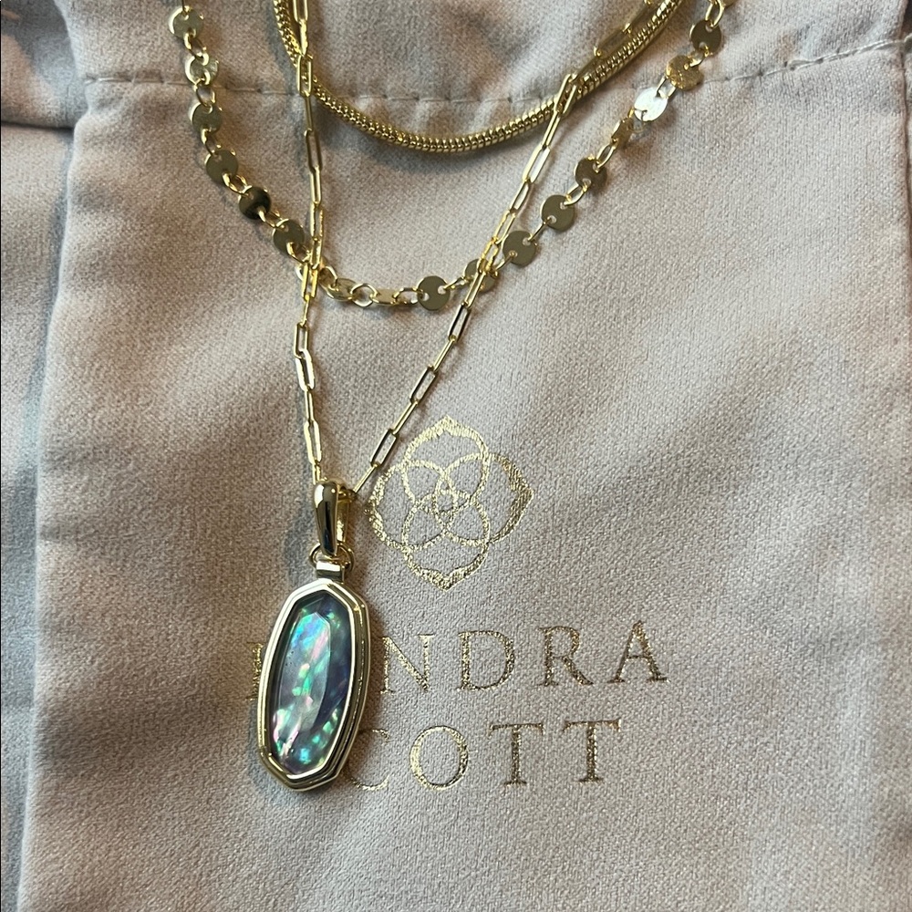 Kendra Scott Gold Framed Dani Triple Strand Necklace lilac Abilene